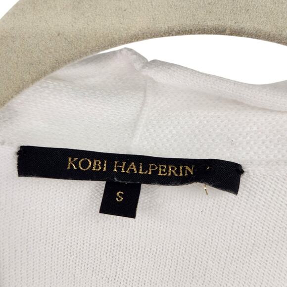 KOBI HALPERIN SMALL COTTON MODAL CROCHET LACE SLEEVE FRONT TIE CARDIGAN - Picture 3 of 6